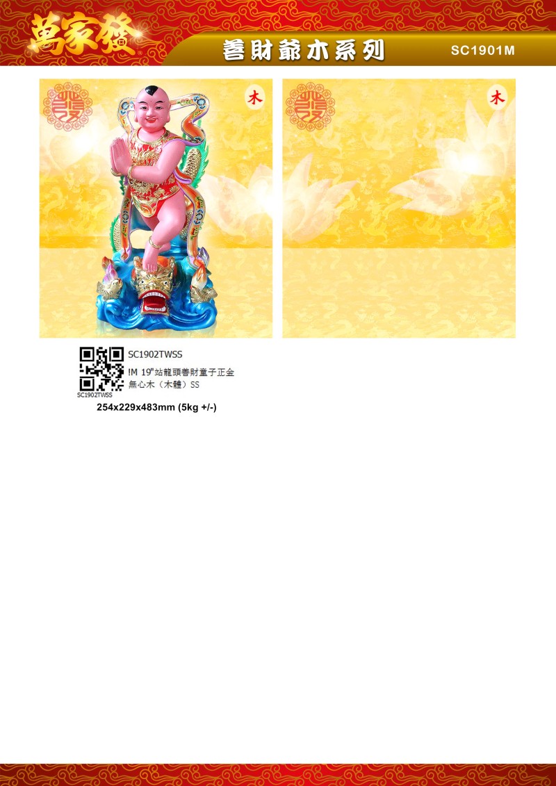 19寸 善財龍女 木系列